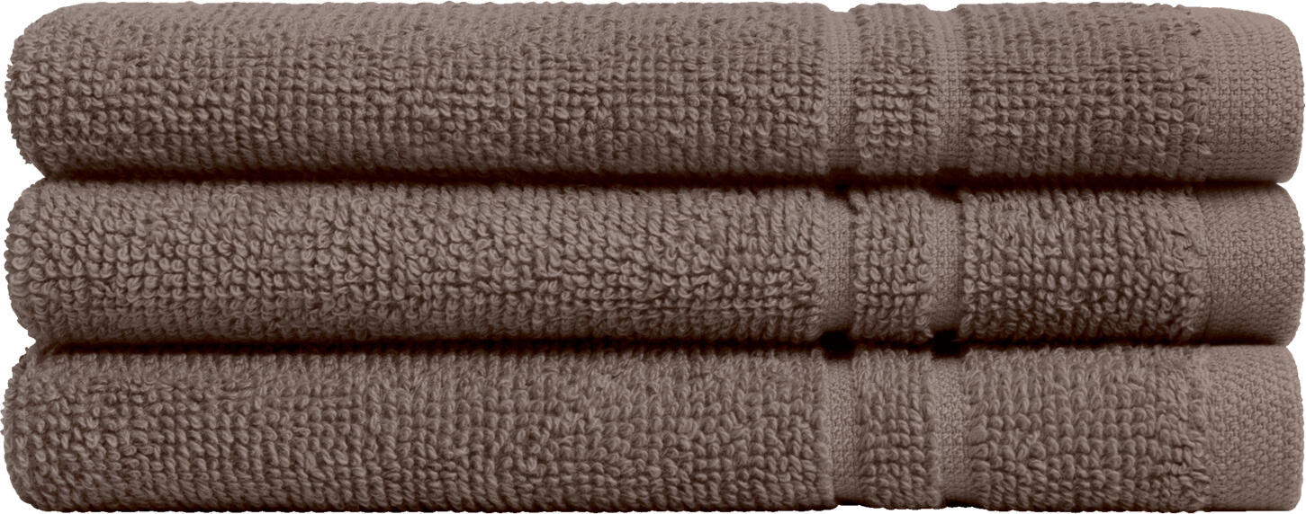 ERWIN M. LUSINI Dina Face Towels, 100% Cotton Twisted Terry, 30 x 30 cm, Taupe, Set of 10 pieces, OEKO-TEX Standard 100 Certified