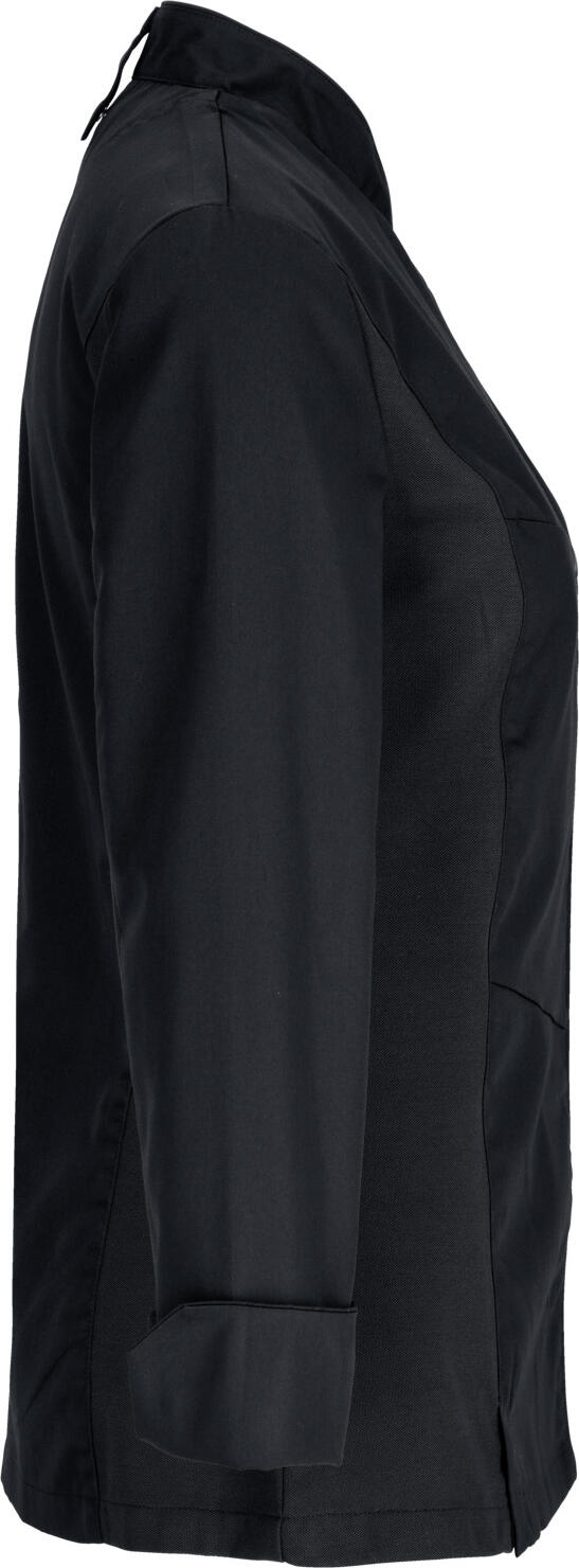 Jacket Bucatar Jobeline Lewis Dame, Marime XL, Maneca Lunga cu Insertii Pique, Amestec Poliester Bumbac, Inchidere cu Capse, Negru, 23.HDE.44540