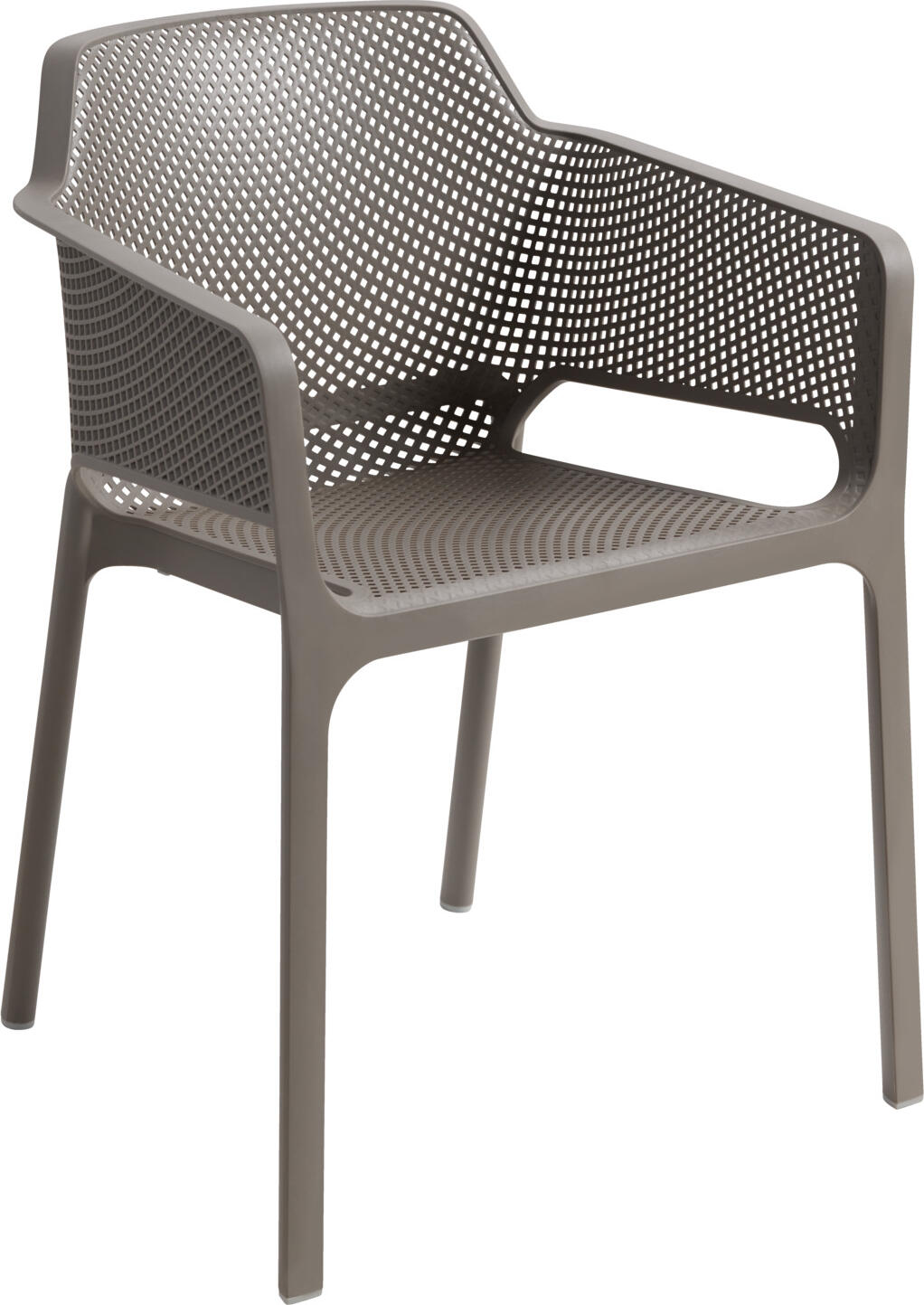Nardi Chair Net with armrests Stuhl Net mit Armlehne Chair Net with armrests; 60.5x58.5x80 cm (WxDxH); taupe; 4 piece / pack Stuhl Net mit Armlehne; 60.5x58.5x80 cm (BxTxH); taupe; 4 Stück / Pack High quality outdoor chair made of sturdy fiberglass polypropylene. With optical hole pattern design. Weatherproof, UV-resistant and stackable. Non-slip chair legs. Suitable for outdoor use. Supplied assembled. Hochwertiger Outdoorstuhl aus stabilem Fiberglas Polypropylen. Mit optischem Lochmusterdesign. Wetterfest, UV-beständig und stapelbar. Rutschfeste Stuhlbeine. Für den Außenbereich geeignet. Lieferung erfolgt montiert.