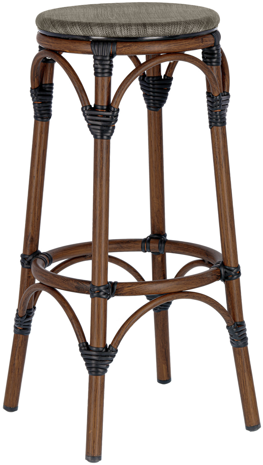 VEGA LUSINI Solutions GmbH Outdoor bar stool Rimalia Outdoor Barhocker Rimalia Outdoor bar stool Rimalia; 36x36x76 cm (WxDxH); seat grey mottled, base brown; 2 piece / pack Outdoor Barhocker Rimalia; 36x36x76 cm (BxTxH); Sitz grau meliert, Gestell braun; 2 Stück / Pack The Rimalia outdoor bar stool is the ideal solution for professional outdoor catering, bistros & cafés. With its classic design, light weight of just 2.5 kg and robust construction, this outdoor catering bar stool is ideal for daily, intensive use. The sturdy, powder-coated aluminium frame ensures corrosion resistance and durability. The round seat with a diameter of 33 cm made of hard-wearing synthetic fabric is weatherproof, UV-resistant and particularly easy to clean - perfect for long-term outdoor use. The Rimalia bar stool fulfils the requirements of modern catering establishments. The tested stability and stability in accordance with EN 1728 and EN 1022 guarantee safety and durability - even with high footfall. A lightweight, stackable and certified outdoor bar stool for professional catering - durable, easy to clean and perfect for bars, terraces and event areas. Thanks to its clear, timeless design, the stool can be optimally combined with matching Rimalia bistro chairs and ensures a uniform terrace or bar concept. Advantages & features: * Weatherproof & UV-resistant - ideal for patios, bars & outdoor areas * Stackable - space-saving storage for seasonal use * Lightweight (2.5 kg) - quick to move & efficient handling * Powder-coated aluminium frame - rust-proof & durable * Certified according to EN 1728 (stability) and EN 1022 (stability) * Plastic glides - floor-friendly & low-noise * Delivered assembled - ready for immediate use Der Outdoor Barhocker Rimalia ist die ideale Lösung für professionelle Außengastronomie, Bistros & Cafés. Mit seinem klassischen Design, dem leichten Gewicht von nur 2,5 kg und der robusten Konstruktion ist dieser Gastronomie-Barhocker für den Außenbereich optimal für den täglichen, intensiven Einsatz geeignet. Das stabile, pulverbeschichtete Aluminiumgestell sorgt für Korrosionsbeständigkeit und Langlebigkeit. Die runde Sitzfläche mit Ø 33 cm aus strapazierfähigem Kunststoffgewebe ist wetterfest, UV-beständig und besonders pflegeleicht – perfekt für den dauerhaften Outdoor-Einsatz. Der Barhocker Rimalia erfüllt die Anforderungen moderner Gastronomiebetriebe. Die geprüfte Stabilität und Standsicherheit nach EN 1728 und EN 1022 gewährleisten Sicherheit und Langlebigkeit – auch bei hoher Frequentierung. Ein leichter, stapelbarer und zertifizierter Outdoor-Barhocker für die professionelle Gastronomie – langlebig, pflegeleicht und perfekt für Bars, Terrassen und Eventflächen. Dank seines klaren, zeitlosen Designs lässt sich der Hocker optimal mit passenden Rimalia Bistrostühlen kombinieren und sorgt für ein einheitliches Terrassen- oder Barkonzept. Vorteile & Eigenschaften: * Wetterfest & UV-beständig – ideal für Terrasse, Bar & Außenbereich * Stapelbar – platzsparende Lagerung bei Saisonbetrieb * Leichtgewicht (2,5 kg) – schnelles Umstellen & effizientes Handling * Pulverbeschichtetes Aluminiumgestell – rostfrei & langlebig * Zertifiziert nach EN 1728 (Stabilität) und EN 1022 (Standsicherheit) * Kunststoffgleiter – bodenschonend & geräuscharm * Montiert geliefert – sofort einsatzbereit