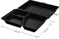 elasto REuse Hotaka Reusable Menu Box, 3 Compartments, 800 ml, Polypropylene, Microwave and Dishwasher Safe, Black, Set of 18 Pieces