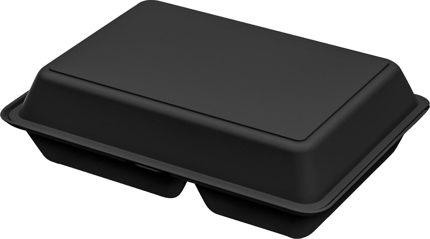 elasto REuse elasto GmbH & Co. KG Reusable menu box Hotaka Divided into 3 sections Mehrweg Menü-Box Hotaka 3-geteilt Reusable menu box Hotaka Divided into 3 sections; 800 ml, 21x29x8.4 cm (LxWxH); black; rectangular; 18 piece / pack Mehrweg Menü-Box Hotaka 3-geteilt; 800 ml, 21x29x8.4 cm (LxBxH); schwarz; rechteckig; 18 Stück / Pack Reusable, polypropylene menu box with three compartments, ideal for use in the takeaway sector. The menu box is a sustainable alternative to disposable packaging and offers plenty of space for transporting and eating hot and cold food. Can reliably withstand temperatures between 0 °C and +110 °C. Recyclable, BPA-free, stackable, microwaveable and suitable for (industrial) dishwashers. Wiederverwendbare dreigeteilte Menübox aus Polypropylen ideal für den Takeaway Bereich. Die Menübox ist die nachhaltige Alternative zu Einwegverpackungen und bietet warmen und kalten Speisen genug Platz, um darin sicher transportiert und verspeist zu werden. Die Temperaturbeständigkeit ist zwischen 0°C und +110°C zuverlässig gewährleistet. Recycelbar, BPA frei, stapelbar, mikrowellengeeignet und (Industrie-)Spülmaschinengeeignet.