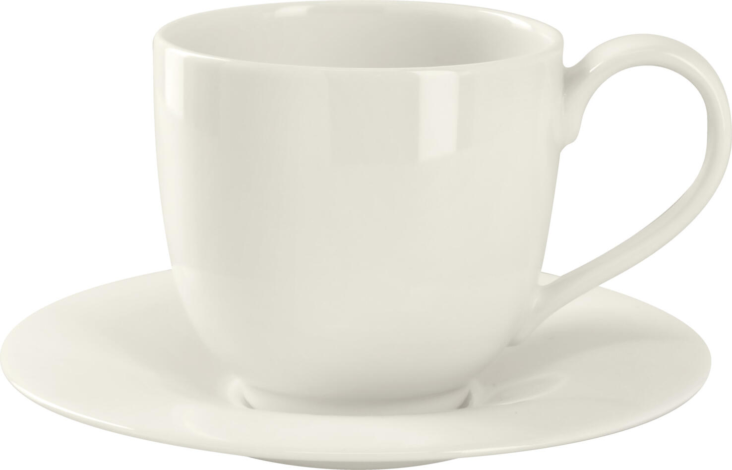 Set de 12 piese cani de cafea VEGA Premiora, 350 ml porțelan premium, alb crem, rezistente la zgârieturi și tăieturi, sigure pentru mașina de spălat vase și cuptor cu microunde, ultra-ușoare