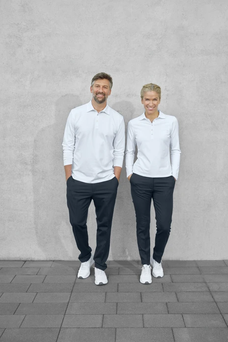 Polo Jobeline Malme cu Maneca Lunga pentru femei, Croiala Regular Fit, Jersey din 95% Bumbac si 5% Elastan, Placket cu 5 Butone, Tinuta Profesionala