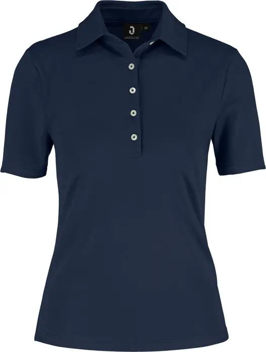 Jobeline Malme Women's Short Sleeve Polo Shirt, 95% Cotton 5% Elastane Jersey, Five-Button Placket, Professional Catering and Hotel Wear
