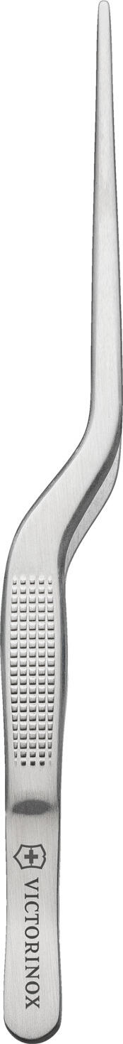 Victorinox Precision Angled Cooking Tweezers, 15.9 cm Stainless Steel Offset Tweezers for Plating, Garnishing and Fish Bone Removal, Dishwasher Safe