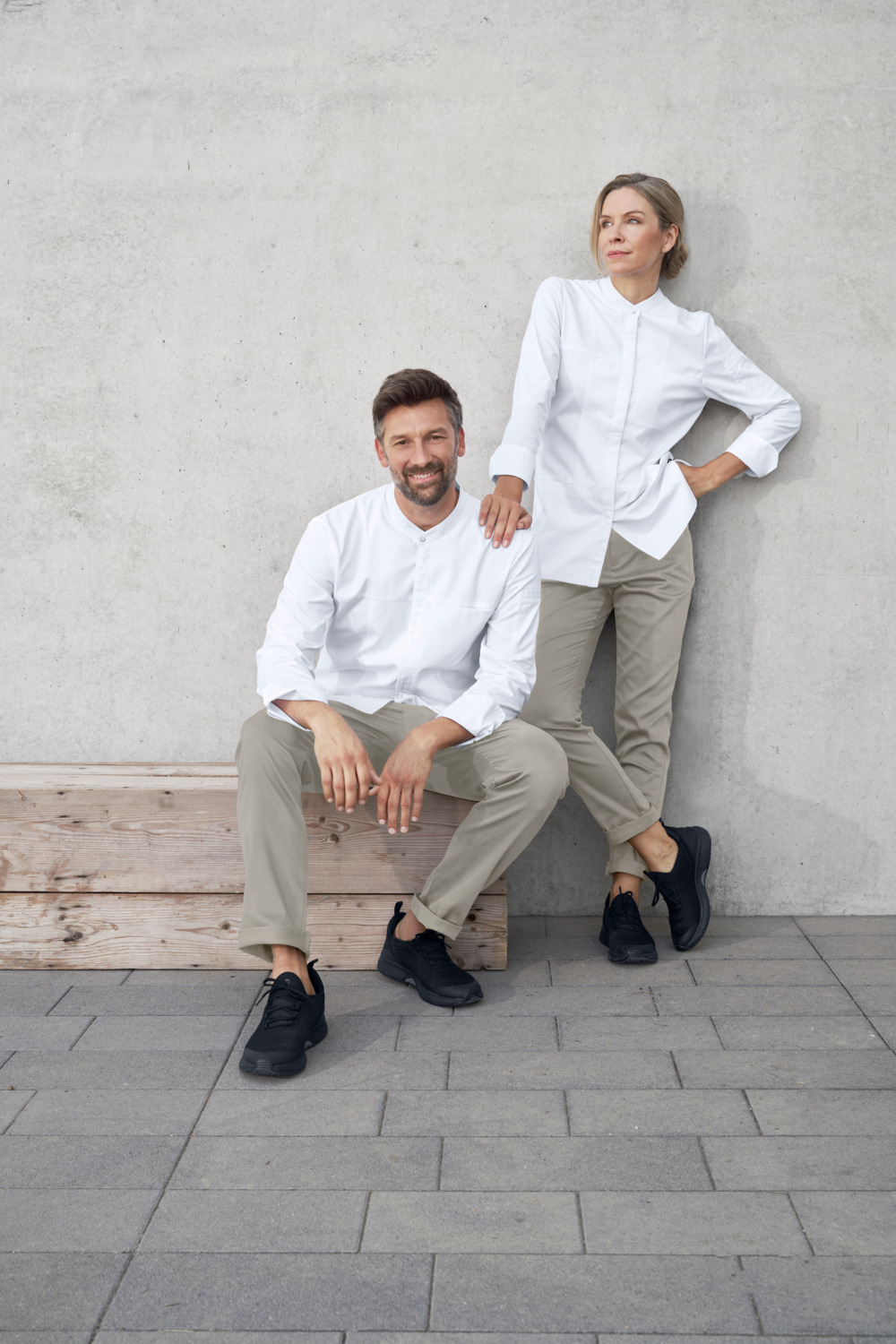 Jobeline Eddie Women's Chino Service Trousers, Cotton-Polyester-Elastane Blend, Tapered Leg, Stretch Waistband, OEKO-TEX Certified