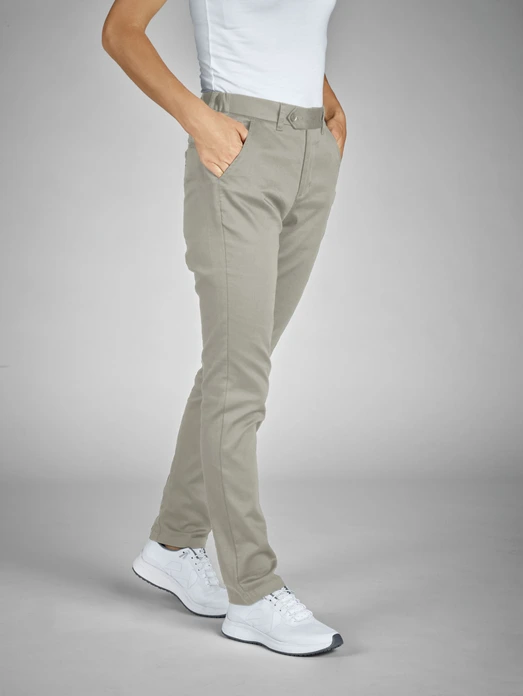 Jobeline Eddie Women's Chino Service Trousers, Cotton-Polyester-Elastane Blend, Tapered Leg, Stretch Waistband, OEKO-TEX Certified