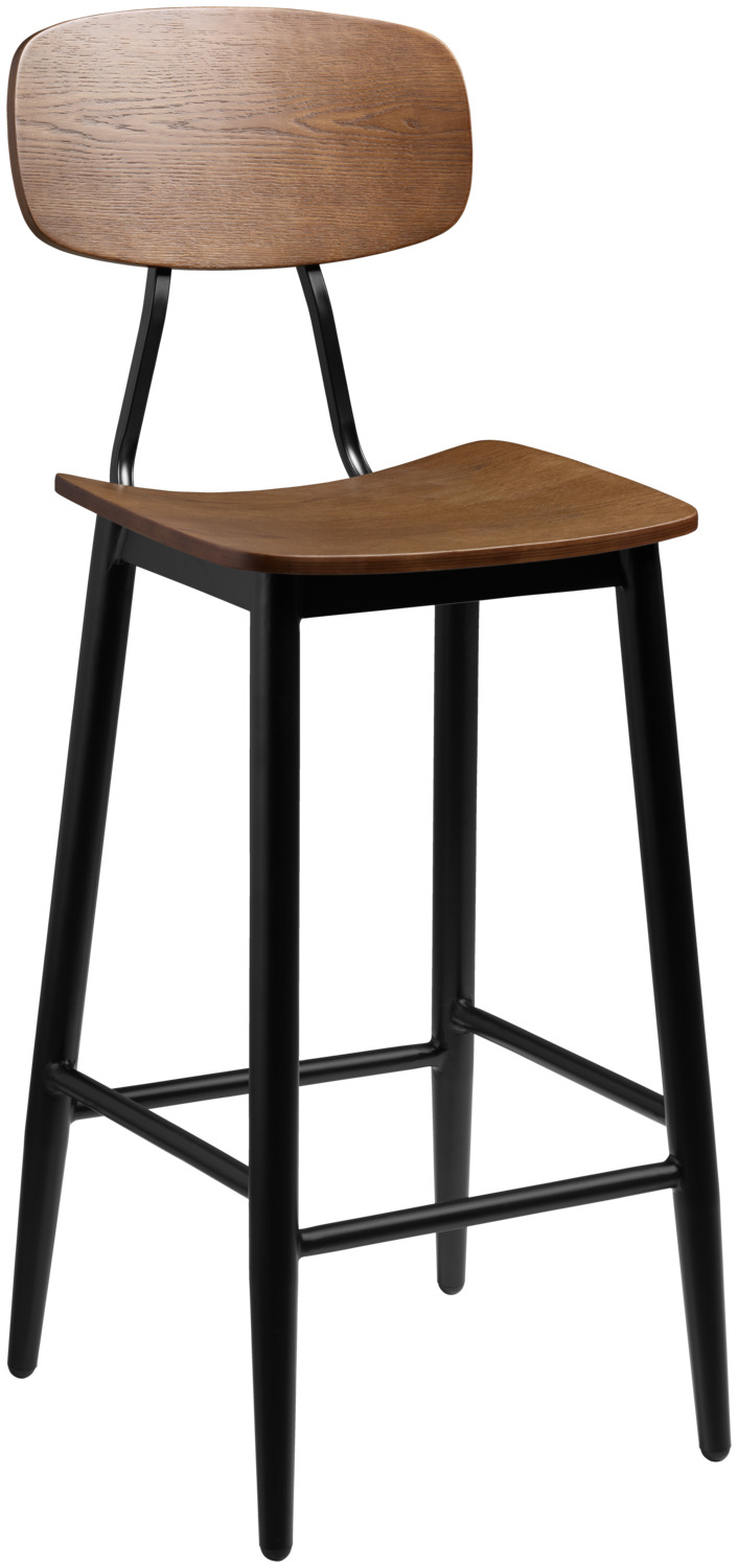 VEGA LUSINI Solutions GmbH Bar stool Scola Barstuhl Scola Bar stool Scola; 44.5x51x115 cm (WxDxH); seat brown antique, base black; 2 piece / pack Barstuhl Scola; 44.5x51x115 cm (BxTxH); Sitz braun antik, Gestell schwarz; 2 Stück / Pack Scola bar chair - durable and comfortable for catering and bar areas The Scola bar chair impresses with its modern design in black lacquered steel and ash plywood seat with an authentic vintage character. The sturdy construction and comfortable seat height make it perfect for hotel bars, lounges, event locations and upscale catering. Easy to clean, only suitable for indoor use. Supplied fully assembled - for immediate use. Tip: order the matching Scola chair for the dining area at the same time. Barstuhl Scola – langlebig und komfortabel für Gastronomie und Barbereiche Der Barstuhl Scola überzeugt durch sein modernes Design aus schwarz lackiertem Stahl und Sitzflächen aus Esche-Schichtholz mit authentischem Vintage-Charakter. Die stabile Konstruktion und die komfortable Sitzhöhe machen ihn perfekt für Hotelbars, Lounges, Eventlocations und gehobene Gastronomie. Pflegeleicht, nur für den Innenbereich geeignet. Lieferung erfolgt komplett montiert – für sofortigen Einsatz. Tipp: passenden Stuhl Scola für den Essbereich gleich dazu bestellen.