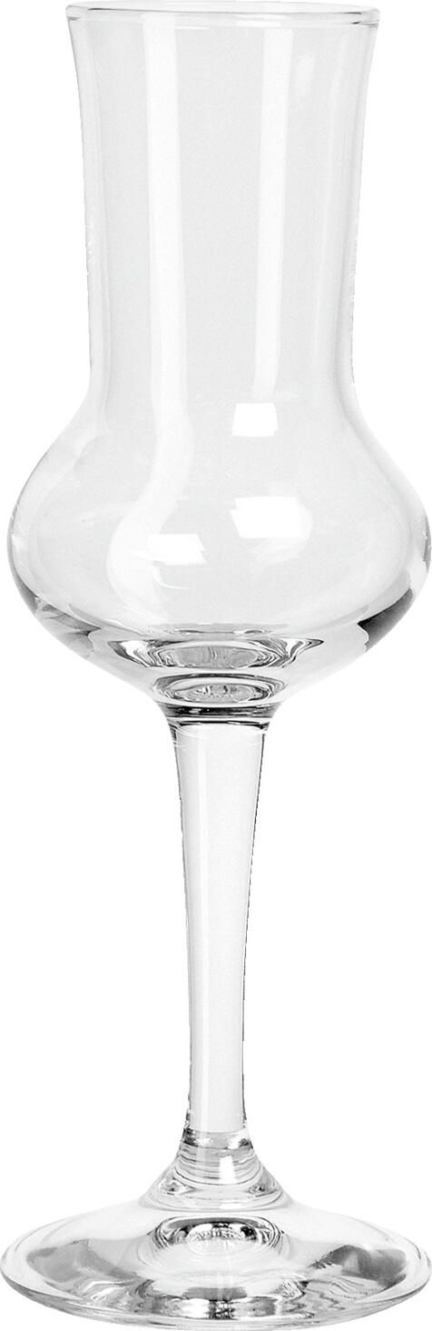 Bormioli Rocco Bormioli Luigi S.p.A. Grappa glass Riserva without filling line Grappaglas Riserva ohne Eichstrich Grappa glass Riserva without filling line; 90 ml, 3.9x16.5 cm (ØxH); transparent; 6 piece / pack Grappaglas Riserva ohne Eichstrich; 90 ml, 3.9x16.5 cm (ØxH); transparent; 6 Stück / Pack Classic grappa glass. Without filling line. Dishwasher safe. Klassisches Grappaglas. Ohne Eichstrich. Spülmaschinenfest.
