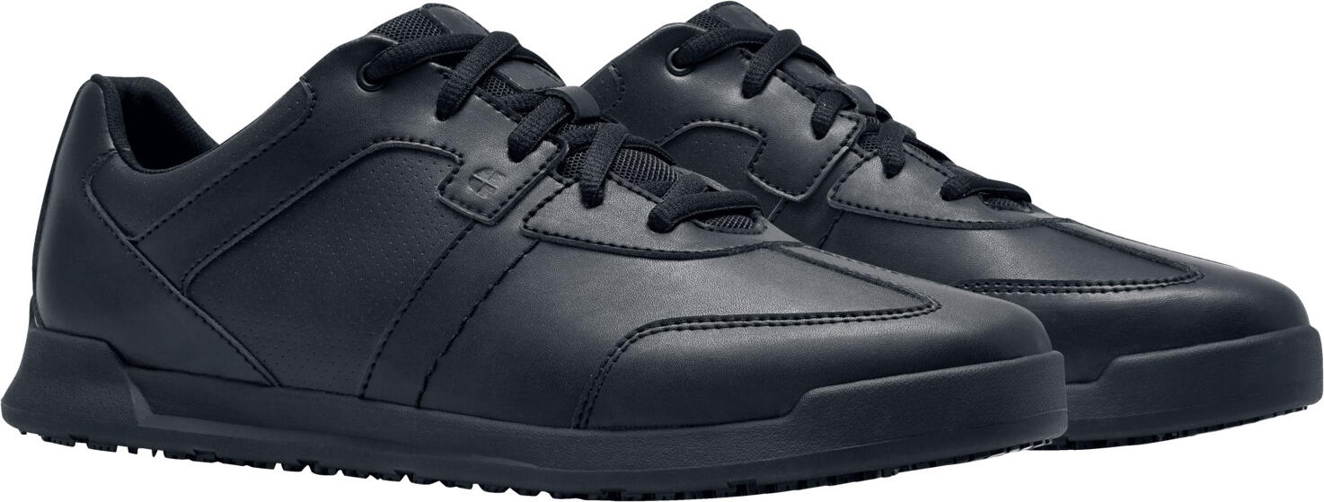 Incaltaminte de lucru sport antiderapante Shoes For Crews Freestyle II pentru barbati, Piele sintetica rezistenta la apa, Talpa SVC Might Grip, Negru, Marime EU 45
