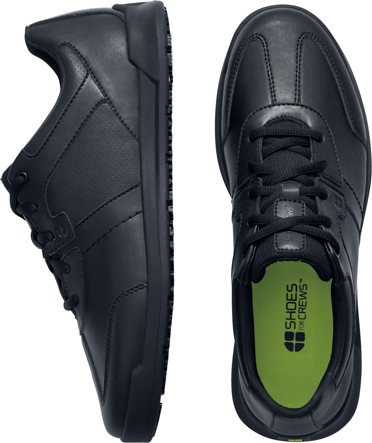 Shoes For Crews Freestyle II Work Shoes, Water-Repellent Synthetic Leather, Slip Oil Grease Resistant SVC Might Grip Outsole, Black