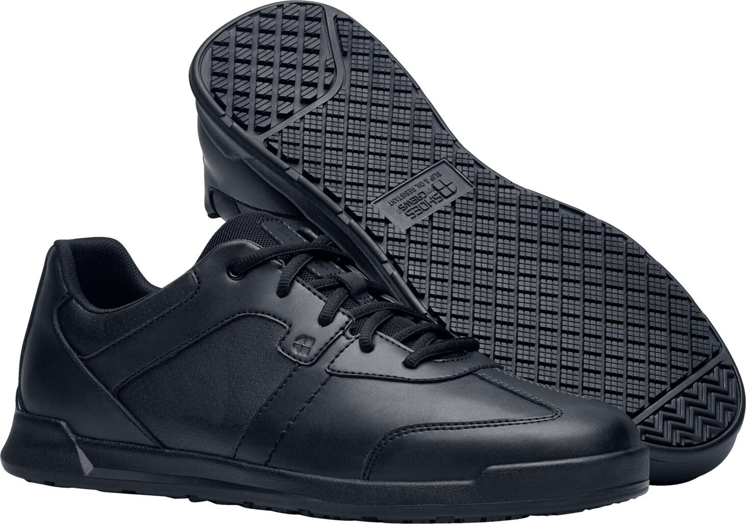Shoes For Crews Freestyle II Men's Non-Slip Athletic Work Shoes, Water-Repellent Synthetic Leather, SVC Might Grip Oil and Grease Resistant Outsole, Black, Size EU 40
