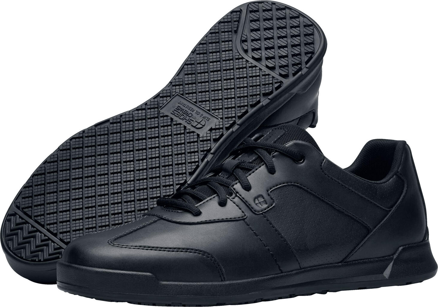 Shoes For Crews Freestyle II Men's Non-Slip Athletic Work Shoes, Water-Repellent Synthetic Leather, SVC Might Grip Oil and Grease Resistant Outsole, Black, Size EU 40