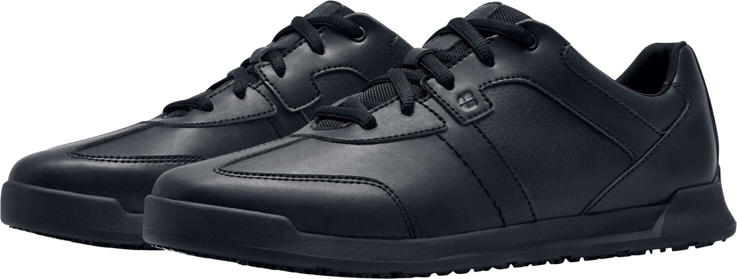 Shoes For Crews Freestyle II Men's Non-Slip Athletic Work Shoes, Water-Repellent Synthetic Leather, SVC Might Grip Oil and Grease Resistant Outsole, Black, Size EU 40