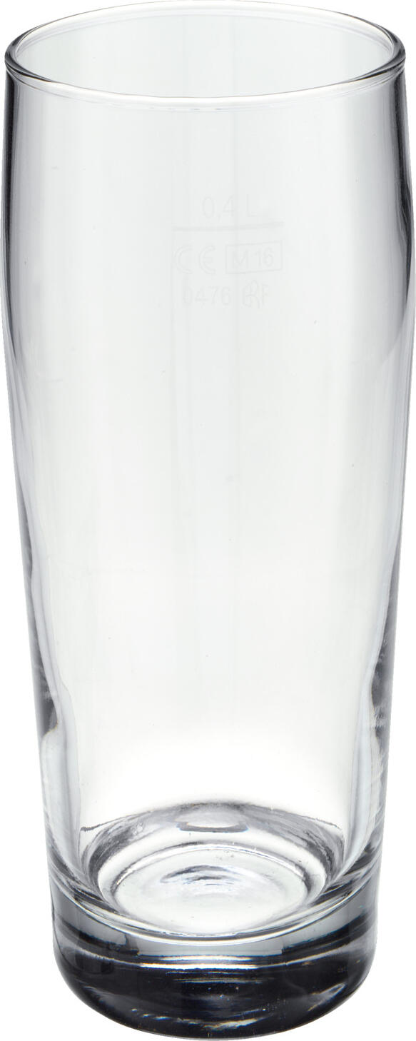 Pasabahçe Pasabahce Bulgaria EAD Beer glass Standard with filling line Willibecher Standard mit Eichstrich Beer glass Standard with filling line; 490 ml, 7.6x16.5 cm (ØxH); transparent; 0.4 l Filling line, 12 piece / pack Willibecher Standard mit Eichstrich; 490 ml, 7.6x16.5 cm (ØxH); transparent; 0.4 l Eichstrich, 12 Stück / Pack Beer glass. With filling line. Dishwasher safe. Willibecher aus Glas. Mit Eichstrich. Spülmaschinenfest.