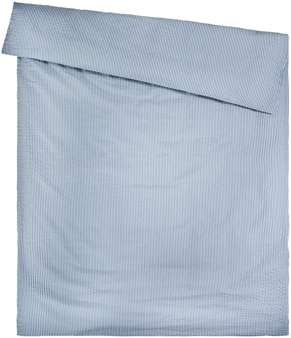 Husa pentru pilota ERWIN M. LUSINI Den Haag, 100% bumbac seersucker, dunga tesuta, 160 x 210 cm, albastru-gri, closure hotel, OEKO-TEX Standard 100