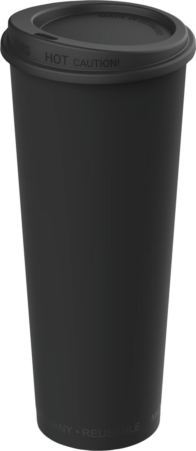 elasto REuse elasto GmbH & Co. KG Reusable cup Michigan Including lid Mehrwegbecher Michigan inkl. Deckel Reusable cup Michigan Including lid; 500 ml, 7.9x18 cm (ØxH); black; 25 piece / pack Mehrwegbecher Michigan inkl. Deckel; 500 ml, 7.9x18 cm (ØxH); schwarz; 25 Stück / Pack The reusable cup is made of 100 % recyclable polypropylene and is BPA-free. It is ideal for the takeaway sector. Unnecessary packaging waste is a thing of the past thanks to this reusable cup. Stackable, microwaveable and suitable for dishwasher. Can reliably withstand temperatures between 0 °C and +110 °C. Supplied with lid. Leakproof. Orders of one packaging unit or more can also be customized with your desired logo. Der wiederverwendbare Mehrwegbecher besteht aus 100  % recycelbaren Polypropylen, BPA frei. Ideal für den Take-Away Bereich. Mit dem Mehrwegbecher ist Schluss mit dem Verpackungsmüll. Stapelbar, mikrowellengeeignet und spülmaschinengeeignet. Die Temperaturbeständigkeit ist zwischen 0 °C und +110 °C zuverlässig gewährleistet. Lieferung mit Deckel. Schwappsicher. Eine Veredelung ab einer Verpackungseinheit mit Ihrem Wunsch-Logo als Gravur ist ebenfalls möglich.