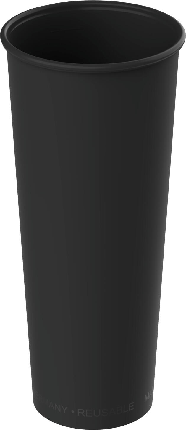 elasto REuse Michigan Reusable Cup with Lid, Black, 500 ml, BPA-free Recyclable Polypropylene, Microwave and Dishwasher Safe, Set of 25 Pieces