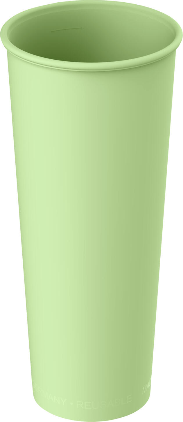 elasto REuse Michigan Reusable Cup with Lid, Green/Black, 500 ml, BPA-free Recyclable Polypropylene, Microwave and Dishwasher Safe, Set of 25 Pieces