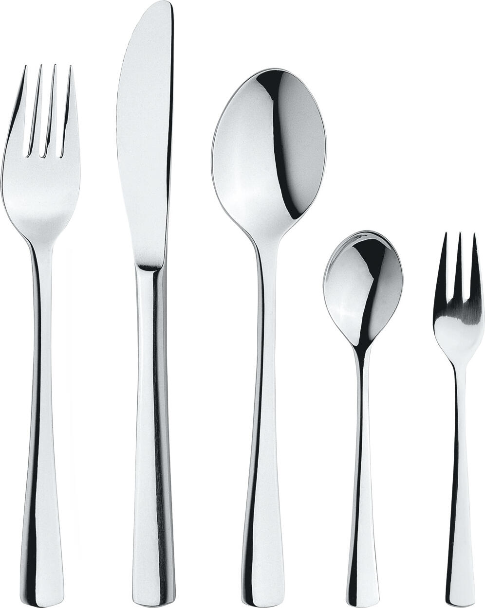 PULSIVA LUSINI Solutions GmbH Sample set of cutlery Linz 5-piece Mustergarnitur Besteck Linz 5-teilig Sample set of cutlery Linz 5-piece; silver, handle silver Mustergarnitur Besteck Linz 5-teilig; silber, Griff silber Use our sample service. The following samples are included: Table spoon Table fork Table knife Mono. 13/0 Coffee spoon Cake fork Sample items are priced with a nominal charge, if you are not satisfied we will refund the nominal charge. Please contact our customer service. Nutzen Sie unseren Musterservice und bestellen Sie die fünfteilige Mustergarnitur zur unser Besteckserie Linz. Folgende Muster sind enthalten: Menülöffel Menügabel Menümesser 13/0 Kaffeelöffel Kuchengabel Musterartikel sind mit einer Schutzgebühr bepreist, bei Nichtgefallen erstatten wir Ihnen die Schutzgebühr zurück. Bitte nehmen Sie hierzu Kontakt zu unserem Kundenservice auf.