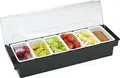 Pulsiva Ingredient Container Set of 6 Removable 450ml Bins, 2.7L Total Capacity, Plastic Food-Safe with Clear Hinged Lid, 50x16x9 cm, Dishwasher Safe
