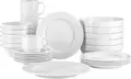 Pulsiva Melody Porcelain Soup Bowls, White Round 450ml, Scratch-Resistant and Stackable, Set of 6 Pieces