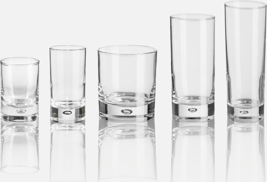 Pahare pentru cocktail Pasabahce Centra, 320 ml, Sticla Groasa cu Baza Ice Bottom, Transparente, Set de 6 piese