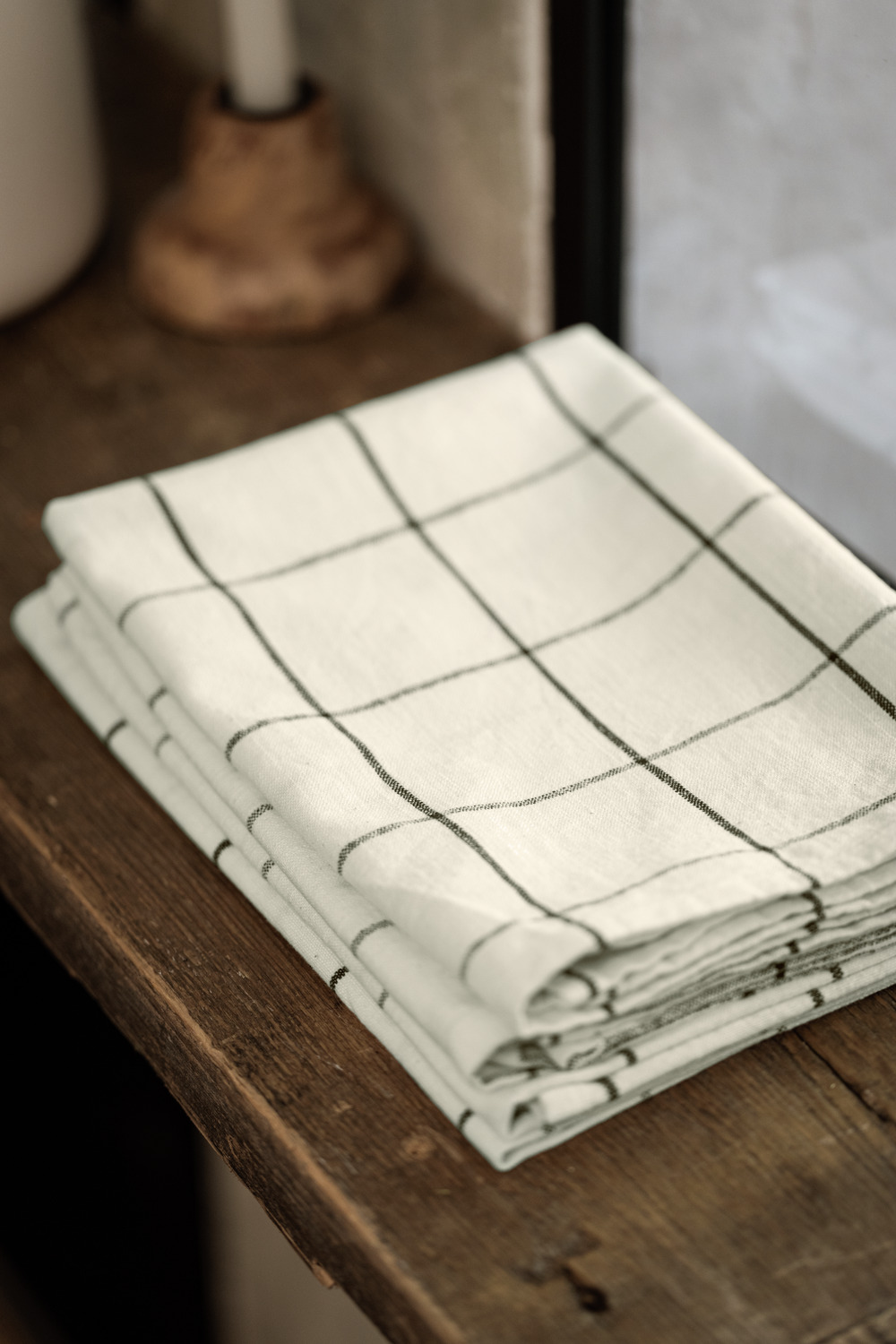 Serviete din bumbac ERWIN M. LUSINI Skan, 100% bumbac aspect de in, material texturat, 50 x 50 cm, Set de 6 piese, OEKO-TEX Standard 100