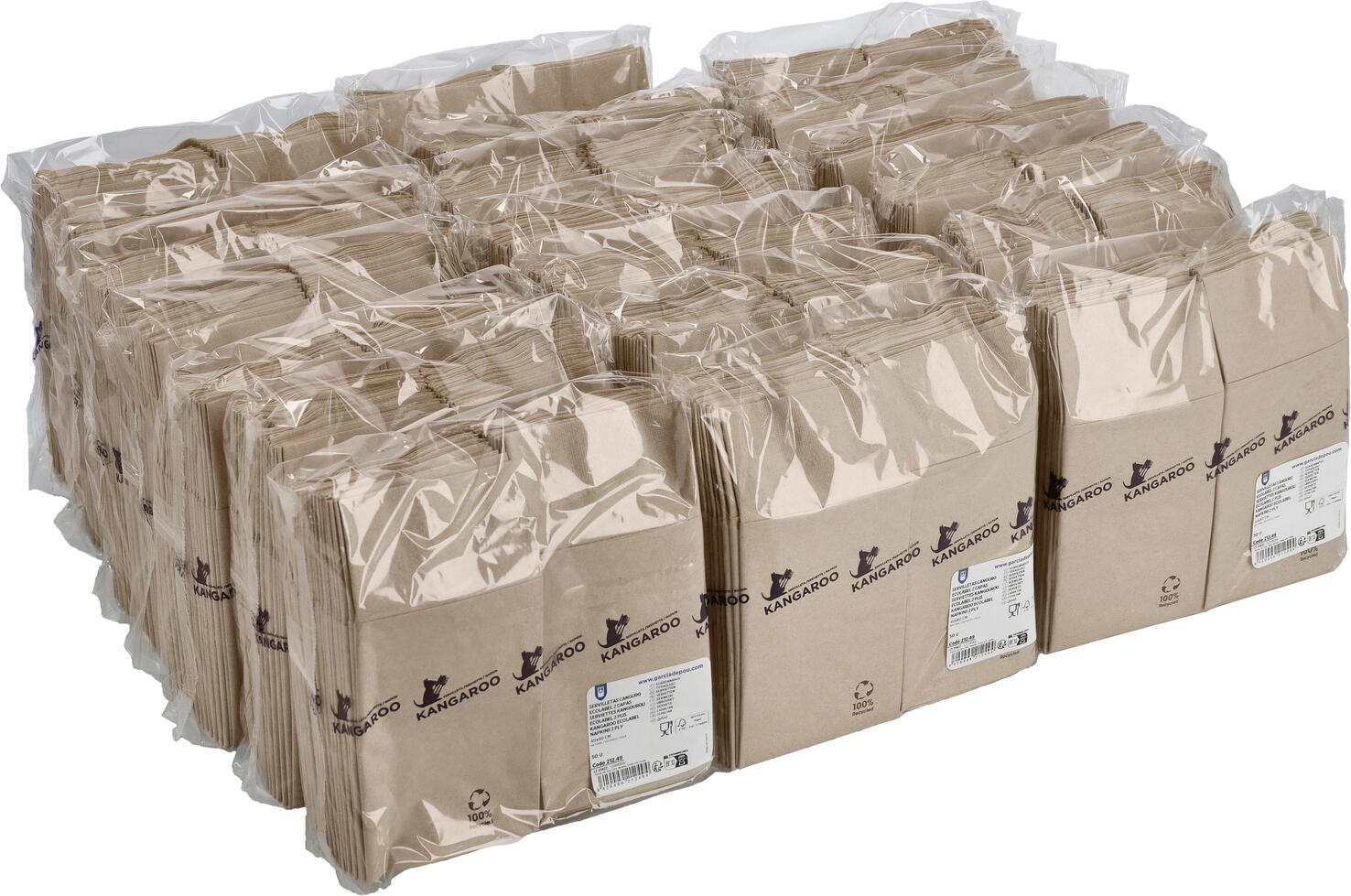 Sac pentru tacuri Garcia De Pou Ecolabel, Hartie Reciclata 100% 2 Straturi, Biodegradabil si Compostabil, Culoare Naturala, 10 x 20 cm, Set de 1000 Piese