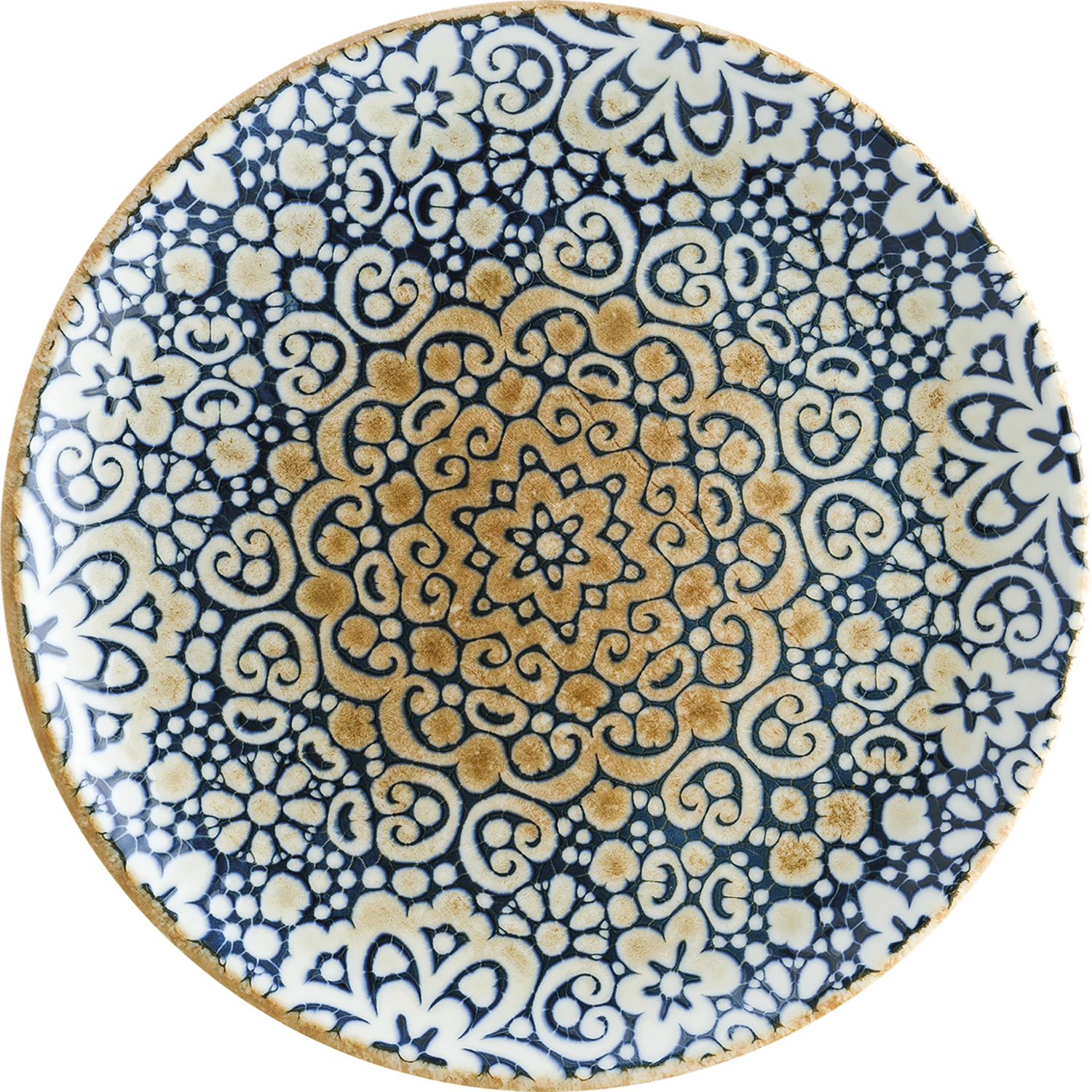 Bonna Table Roc Deutschland GmbH Flat plate Alhambra Teller flach Alhambra Flat plate Alhambra; 30 cm (Ø); blue/white/brown; round; 6 piece / pack Teller flach Alhambra; 30 cm (Ø); blau/weiß/braun; rund; 6 Stück / Pack Colored plate in a trendy vintage look with oriental pattern. Suitable for dishwasher and microwaveable. Farbiger Teller aus Porzellan im trendigen Vintage-Look, mit orientalischem Dekor. Ohne Fahne. Sieht aus wie handgefertigt. Spülmaschinengeeignet und mikrowellengeeignet.