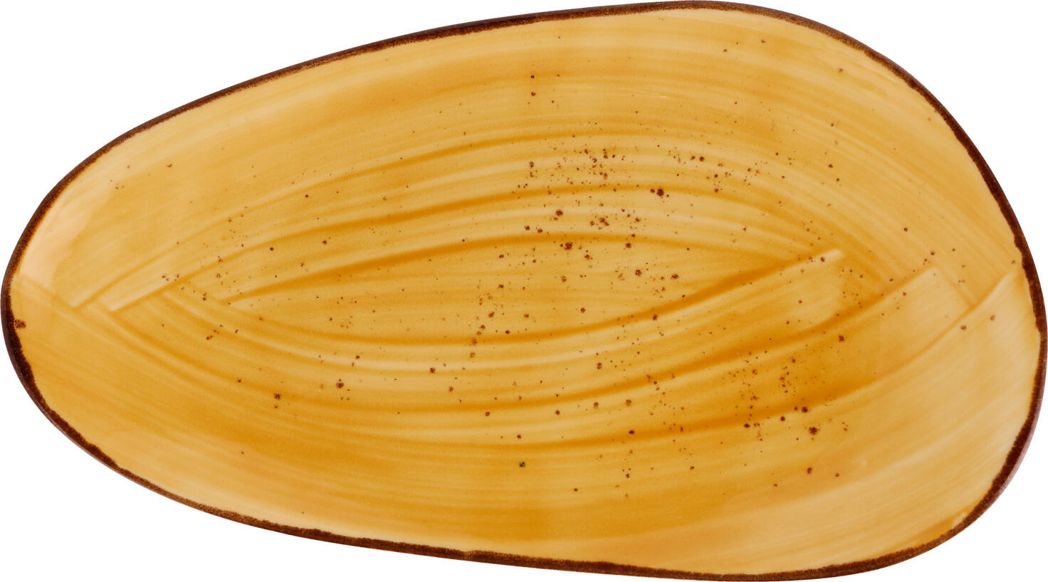 VEGA LUSINI Solutions GmbH Platter Nebro organic Platte Nebro organisch Platter Nebro organic; 33x19x3.5 cm (LxWxH); yellow; 3 piece / pack Platte Nebro organisch; 33x19x3.5 cm (LxBxH); gelb; 3 Stück / Pack Colored platter made of porcelain in rustic look. With irregular speckles. Each piece is unique. Premium porcelain in heavy quality. Dishwasher safe and microwaveable. Farbige Platte aus Porzellan in rustikaler Optik. Mit unregelmäßigen Sprenkeln. Jedes Teil ein Unikat. Premium-Porzellan in schwerer Qualität. Spülmaschinenfest und mikrowellengeeignet