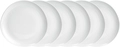 VEGA Ovalize Flat Porcelain Plates, White, Organic Round Shape, 27 cm Diameter, Dishwasher and Microwave Safe, Set of 6