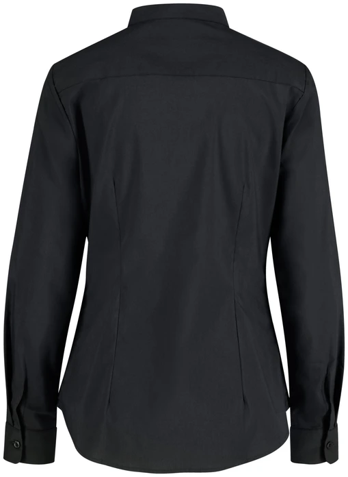 Jobeline Lani Women's Long-Sleeved Blouse, Regular Fit, Cotton-Polyester Blend, Short Stand-up Collar, Easy-care and Easy-iron, OEKO-TEX Certified
