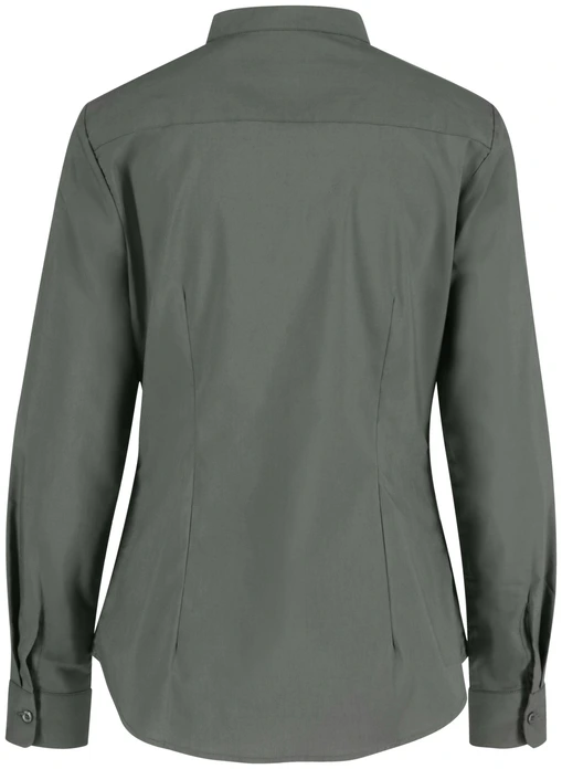 JOBELINE Lani Women's Long-Sleeved Blouse, Regular Fit, Cotton-Polyester Blend, Easy-Iron, Short Stand-Up Collar, OEKO-TEX Certified
