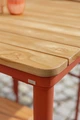 Masa exterioara catering VEGA Zolia, blat patrat din lemn de teak, cadru aluminiu, 80x80x76 cm, rezistenta la intemperii si UV, certificare FSC