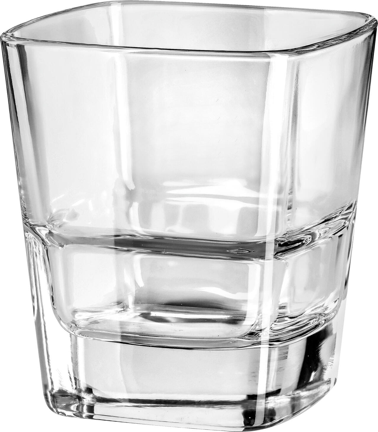 Borgonovo VETRERIA DI BORGONOVO S.P.A. Universal glass Palladio Quadro Universalglas Palladio Quadro Universal glass Palladio Quadro; 350 ml, 8.6x9.8 cm (ØxH); transparent; 6 piece / pack Universalglas Palladio Quadro; 350 ml, 8.6x9.8 cm (ØxH); transparent; 6 Stück / Pack Series of angular drinking glasses with stacking notch on the inside. Dishwasher safe and stackable. Eckige Trinkglasserie mit Stapelnocken im Inneren des Glases. Spülmaschinenfest und stapelbar.