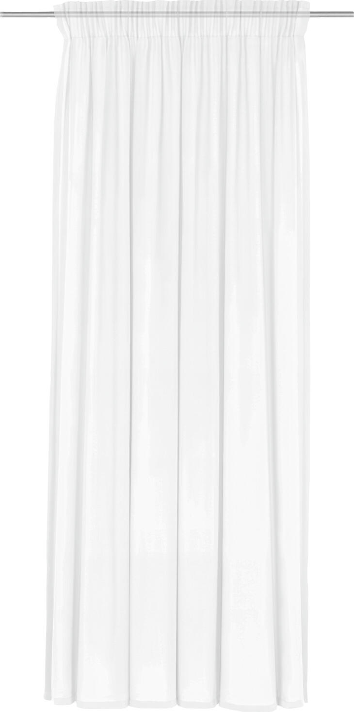 ERWIN M. LUSINI Solutions GmbH Transparent curtain Rubin Transparenter Vorhang Rubin Transparent curtain Rubin; 600x245 cm (WxH); white/transparent Transparenter Vorhang Rubin; 600x245 cm (BxH); weiß/transparent 100% polyester. Weight approx. 62 g/m². The Ruby curtain boasts impressive easy-care properties and makes the ideal match for any interior thanks to its timeless design. The integrated weight band ensures a beautiful drape. The pencil pleat heading with a pull ratio of 1:2 ensures a defined and beautiful fall of the folds. The curtain is flame-retardant in accordance with DIN 4102 B1 EN 13773 class 1. Pull ratio: With a fabric length of 2 m, a pull ratio of 1:2 results in a finished decorative length of 1 m. 100 % Polyester. Gewicht ca. 62 g/m². Der Vorhang Rubin überzeugt durch seine pflegeleichten Eigenschaften und passt durch sein zeitloses Design perfekt zu jeder Inneneinrichtung. Durch sein eingearbeitetes Beschwerungsband ist ein toller Fall garantiert. Das Bleistiftfaltenband mit einem Zugverhältnis von 1:2 sorgt dabei für einen definierten schönen Faltenwurf. Der Vorhang ist schwer entflammbar nach DIN 4102 B1 EN 13773 Klasse 1. Zugverhältnis: Bei einem Stoffmaß von 2 m ergibt sich mit einem Zugverhältnis 1:2 ein fertig gezogenes Dekorationsmaß von 1 m.