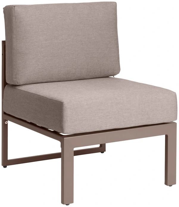 Element Central Canapea Exterior VEGA Sereno, Taupe, Cadru Aluminiu Vopsit in Praf, Material Olefin, Rezistent la UV, 60 x 69.5 x 64 cm