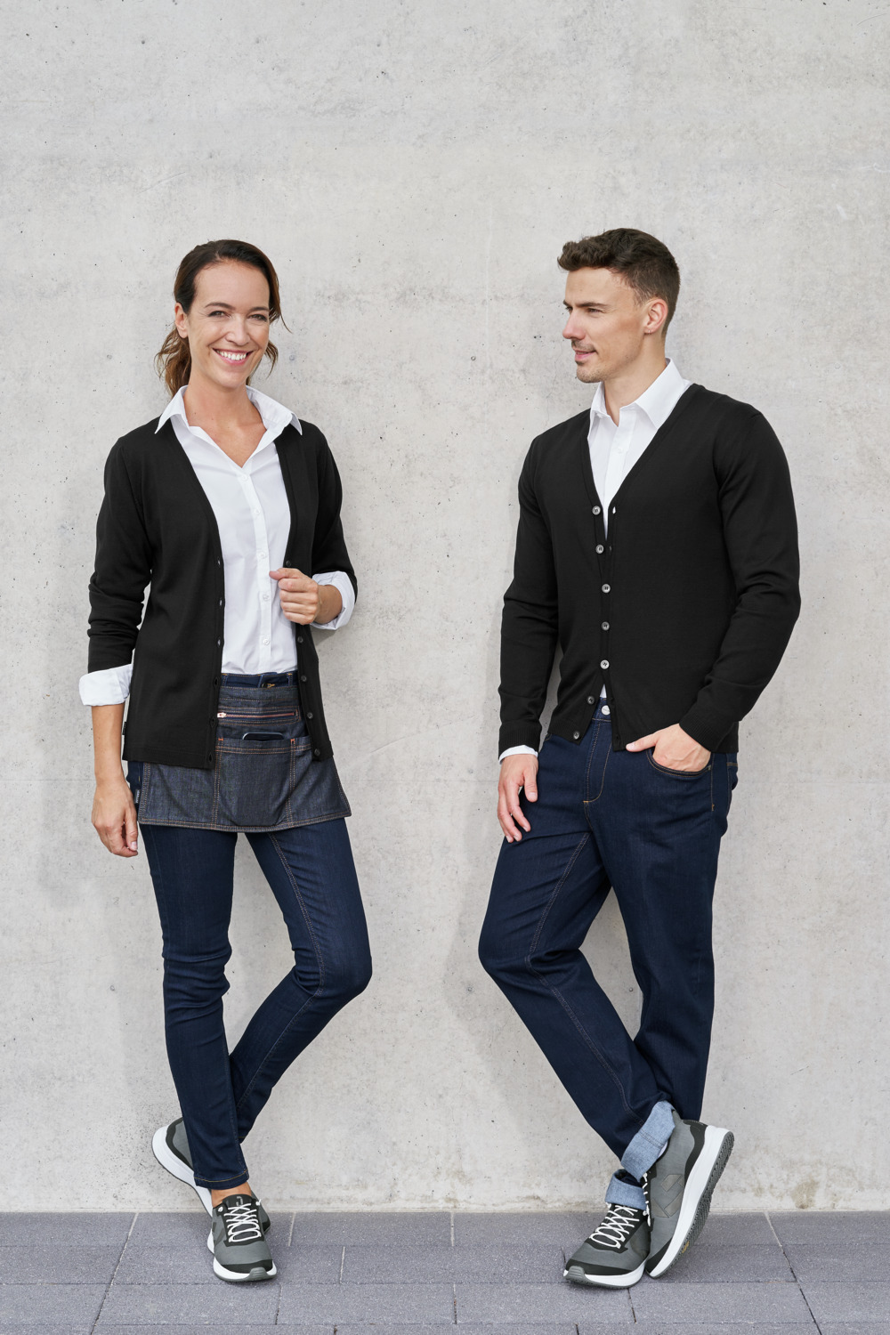 Jobeline Cecilia Women's Fitted V-Neck Cardigan 125323, Extrafine Merino Wool Blend, Button Placket and Ribbed Cuffs
