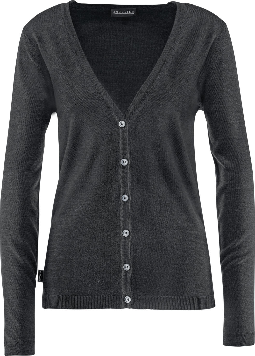 JOBELINE LUSINI Solutions GmbH Women's cardigan Cecilia Damencardigan Cecilia Women's cardigan Cecilia; Size S; grey Damencardigan Cecilia; Kleidergröße S; grau 50 % wool, 50 % polyacrylic. 40 °C gentle wash. The classic cardigan for women made of high-quality merino wool blend has a V-neck, button placket and ribbed cuffs. The cardigan has a fitted cut and offers the highest wearing comfort due to the pleasant Extrafine quality. Back length : 64 cm for size S. 50 % Wolle, 50 % Polyacryl. 40°-Schonwäsche. Die klassische Strickjacke für Damen aus hochwertigem Merino- Wollgemisch verfügt über V-Ausschnitt, Knopfleiste und gerippte Bündchen am Ärmel. Der Cardigan ist tailliert geschnitten und bietet durch die angenehme Extrafine Qualität höchsten Tragekomfort. Rückenlänge : 64 cm in Gr S