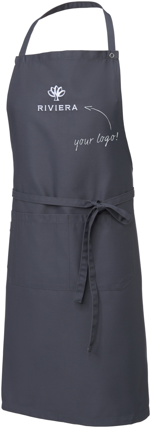 JOBELINE Nando Bib Apron, 88x100 cm, Navy, 65% Polyester 35% Cotton, Two-Section Front Pocket, Adjustable Neckband, OEKO-TEX Standard 100