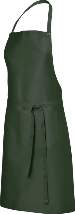 Jobeline Nando Bib Apron, 88x100 cm, Dark Olive, 65% Polyester 35% Cotton, Two-Section Front Pocket, Adjustable Neckband, OEKO-TEX Standard 100