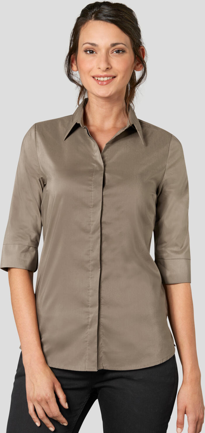 Bluza Jobeline Fiore pentru femei, croială regular, mânecă trei sfert, placket cu nasturi ascunși, amestec bumbac-poliester, certificare OEKO-TEX