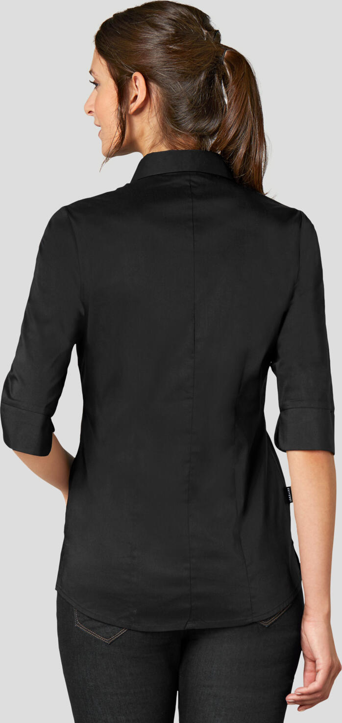 Jobeline Fiore Women's Blouse, Three-Quarter Sleeve, Regular Fit, Easy-Care Cotton-Polyester Blend, OEKO-TEX Certified, Extra-Long Back