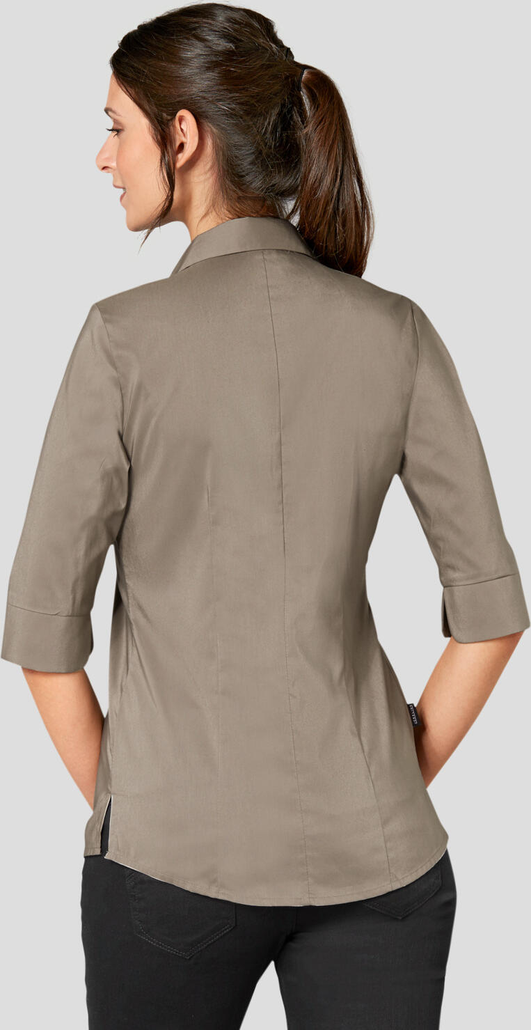 JOBELINE Fiore Women's Blouse, 67% Cotton 33% Polyester, Three-Quarter Sleeve, Concealed Button Placket, V-Neck, Regular Fit, OEKO-TEX Standard 100
