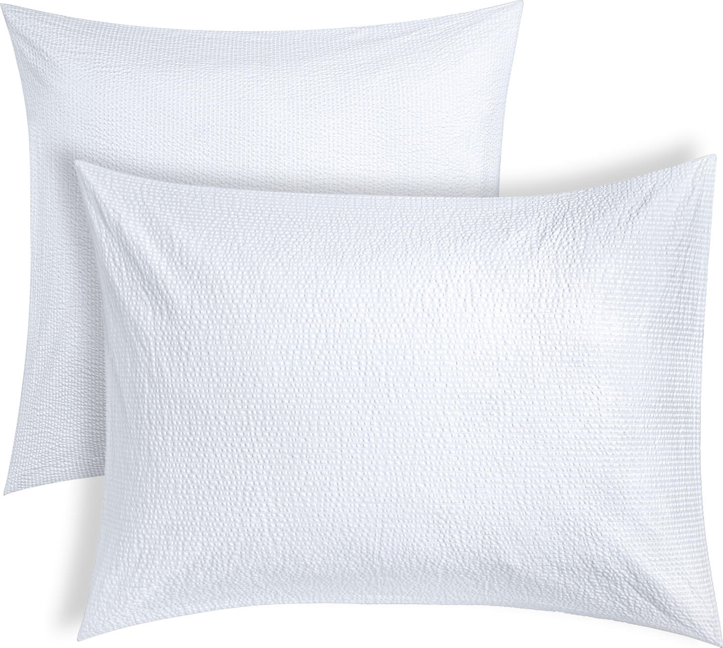Husa Perna ERWIN M. LUSINI Avellino, 80x80 cm, 100% Bumbac Seersucker, Alb, Fara Calcat, Respirabila, OEKO-TEX Standard 100
