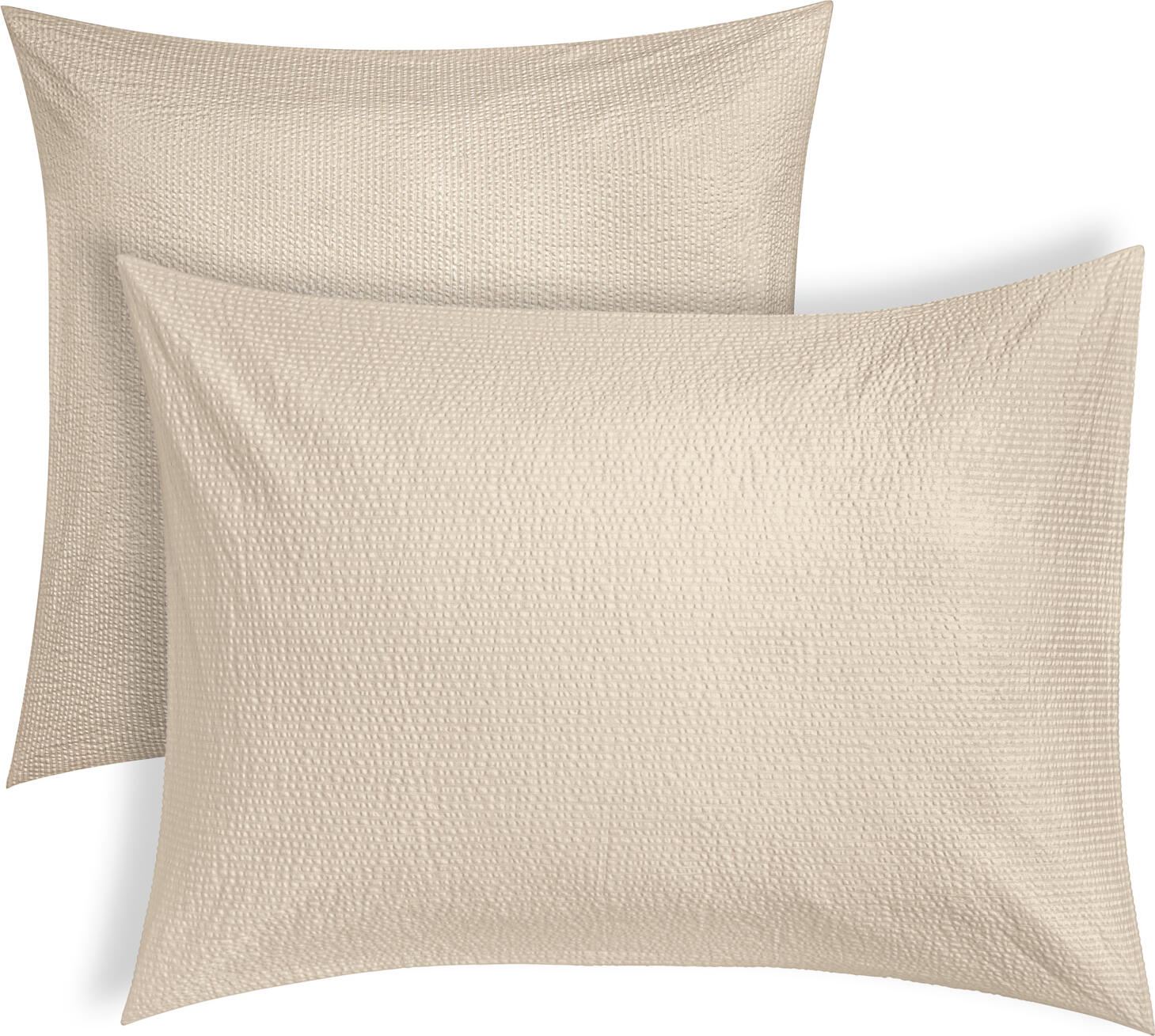 ERWIN M. LUSINI Solutions GmbH Avellino Pillow Cover, 100% Cotton Woven Seersucker, 80 x 80 cm, Beige, Non-Iron, Breathable, OEKO-TEX Standard 100