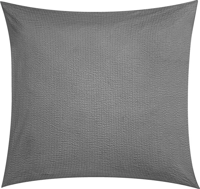 Fața de pernă Erwin M. Lusini Avellino, 100% bumbac seersucker, 80x80 cm, Gri, Fără Călcat, Respirabilă, Standard OEKO-TEX 100