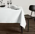 Erwin M. Lusini Palermo Tablecloth Set of 10, 100% Cotton Full-Twist Damask, Rectangular 130 x 280 cm, White, OEKO-TEX Certified, Durable and Bleach Resistant